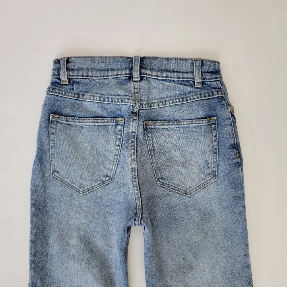 La Vie Rebecca Taylor High Rise Cropped Flare Raw Fray Hem Jean - Picture 5 of 12